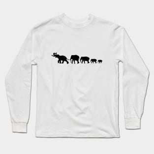 March of the Giants: Elephant Silhouettes on Parade Long Sleeve T-Shirt